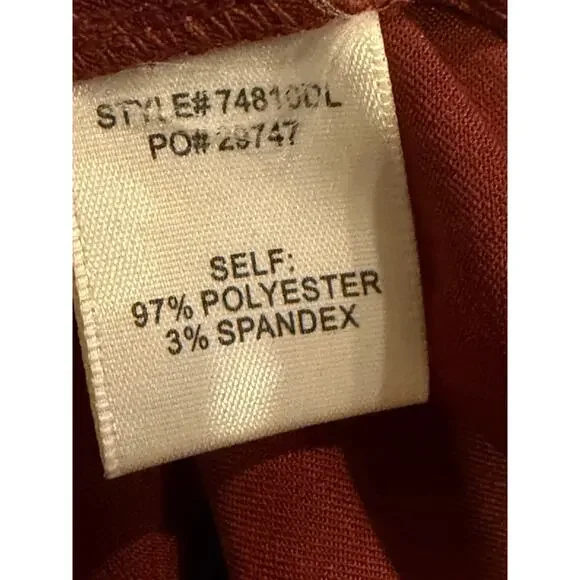 Skies Are Blue Satin Jumpsuit M Brown Cowl Neck Wide Leg Chic NWT - Picture 11 of 12